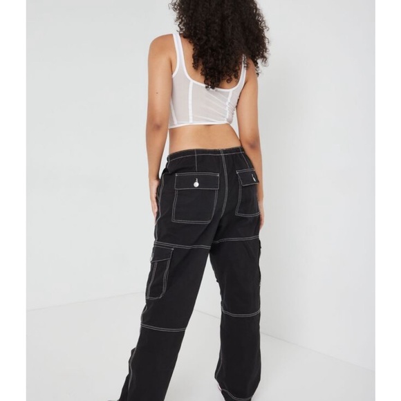 Garage Tanner Tie Up Cargo jet Black W/ White Contrast Stitch - Picture 2 of 7